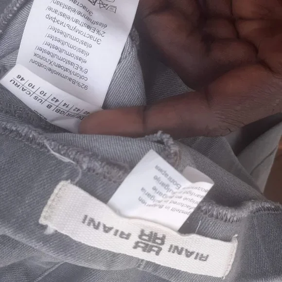Designer RIANI PULL ON 360 STRETCH JEANS LEGGING JEGGINGS Grey 10 w/Measurements - Picture 4 of 4